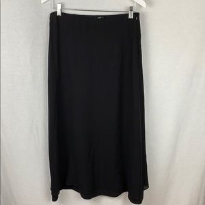 Eileen Fisher 100% Black Silk Skirt Size XS